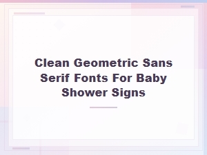 Clean Geometric Sans Serif Fonts for Baby Shower Signs